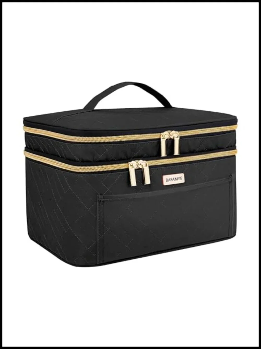 Large Travel Makeup Bag with Divider and Brush Holder